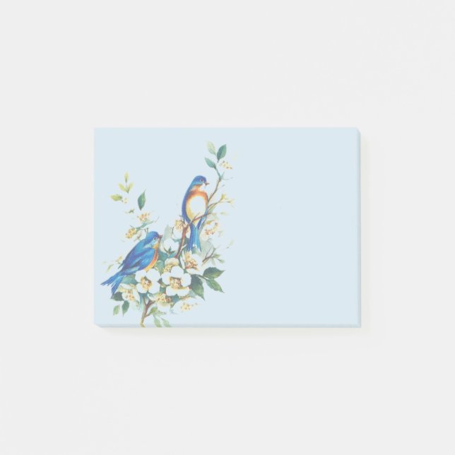 Vintage Birds In Flowers Post-it Notes (Front)