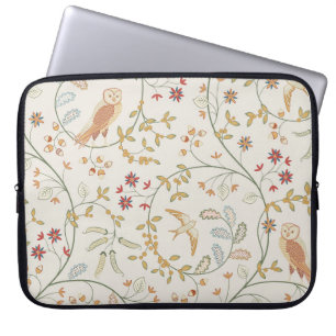 Vintage birds in foliage with flowers seamless pat laptop sleeve