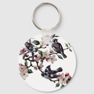 Vintage Birds Key Ring