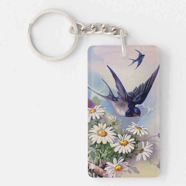 Vintage Birds Key Ring (Front)