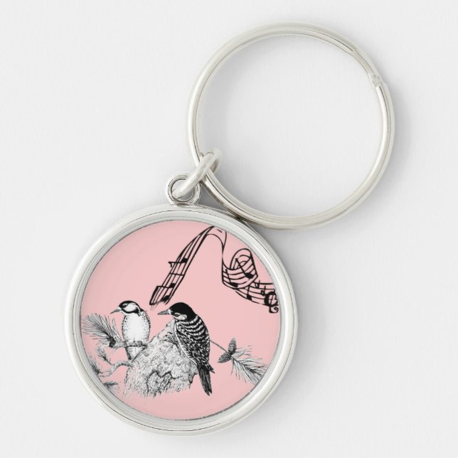 Vintage Birds Key Ring (Front)