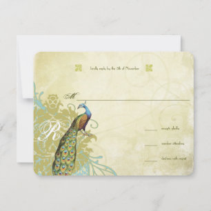 Vintage Birds Lagoon Endive Aged Damask RSVP