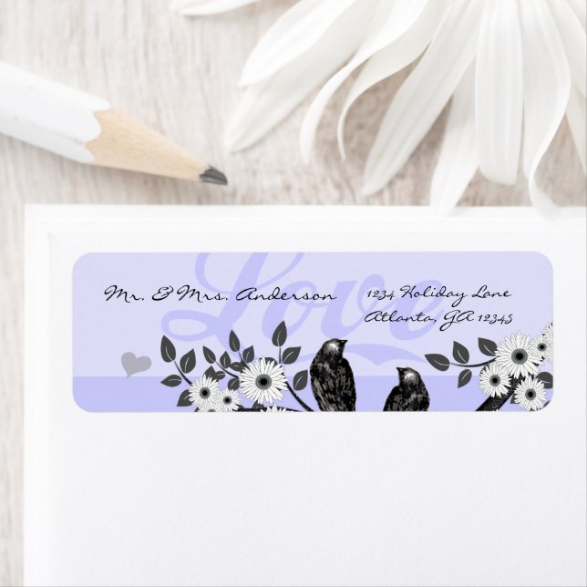 Vintage Birds Musical Lilac Address (Insitu)