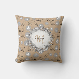Vintage Birds & Nest Rustic Kraft Brown Cushion