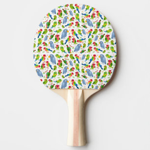 Vintage Birds Pattern, Colourful parakeet pattern Ping Pong Paddle