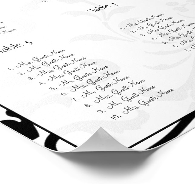 Vintage Birds Plum Blooms Seating Chart 12 Tables (Corner)