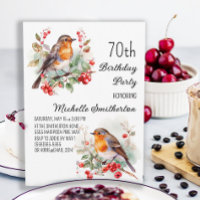 Vintage Birds Robin Redbreast 70th Birthday
