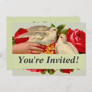 Vintage Birds Victorian Love Dove Classic Art Invitation