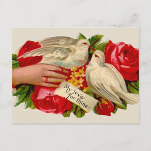 Vintage Birds Victorian Love Dove Classic Art Postcard