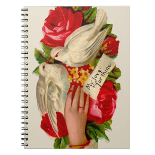 Vintage Birds Victorian Love Doves Notebook