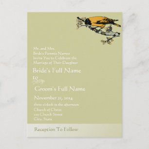 Vintage Birds Wedding Invitation