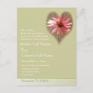 Vintage Birds Wedding Invitation Postcard