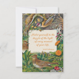 Vintage Birds & Whitman (Dazzle of the Light) Card