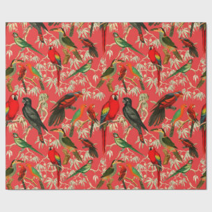 Vintage birds wrapping paper