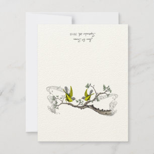 Vintage Birds Yellow & Grey Table Place Cards