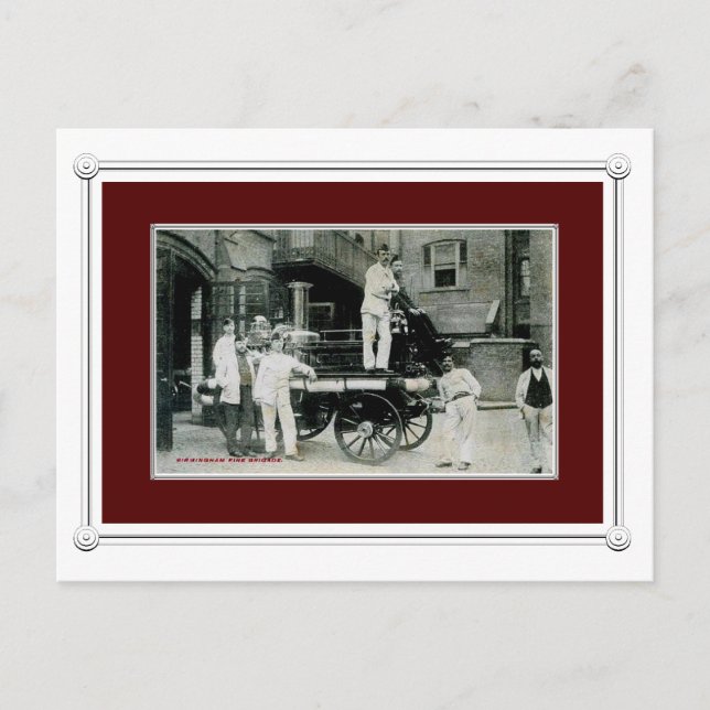 Vintage Birmingham Fire Brigade Postcard (Front)