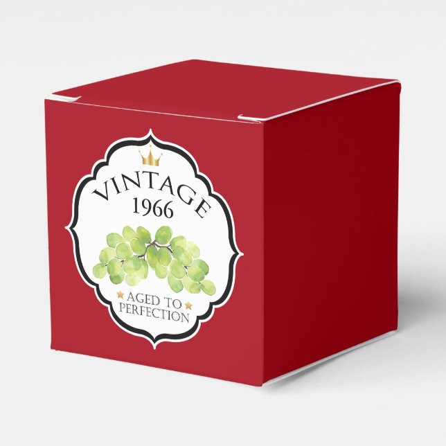 Vintage Birth Year Birthday Wine Label Favour Box (Front Side)