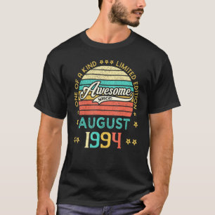 Vintage Birthday Awesome Since August 1994 Limited T-Shirt