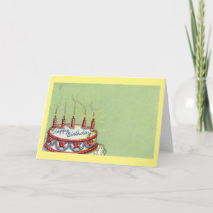 Vintage Birthday Cake Card