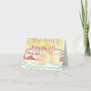 Vintage Birthday Cake Card