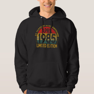 Vintage Birthday Decoration April 1985 Hoodie