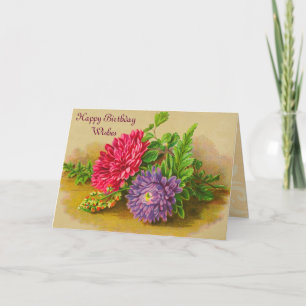 Vintage Birthday Flowers Card