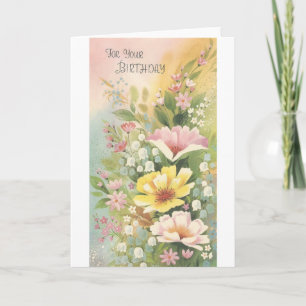 Vintage Birthday Flowers Card