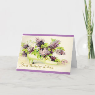Vintage Birthday Flowers, with white envelopes. Card