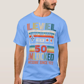 Vintage Birthday Gift Best Of 1972 Unlocked Level  T-Shirt