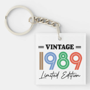 Vintage Birthday Gift Personalised Key Ring