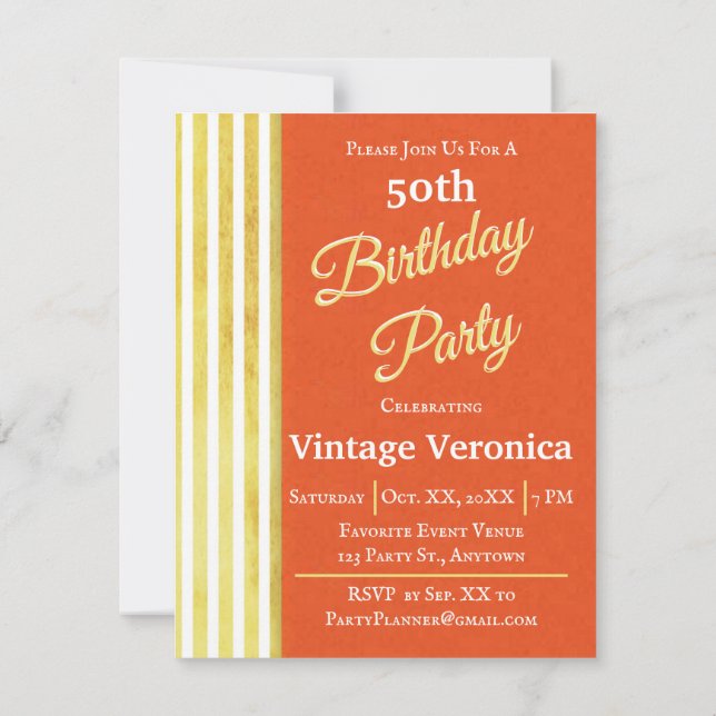Vintage Birthday Girl Blowing Out Candles Funny Invitation (Back)
