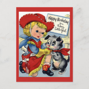 Vintage Birthday Girl Postcard