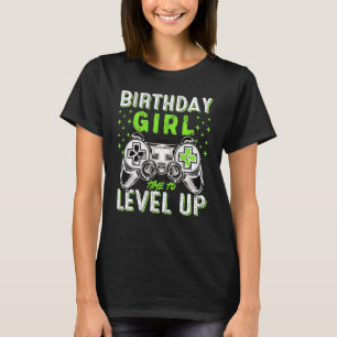 Vintage Birthday Girl Time To Level Up Video Game T-Shirt