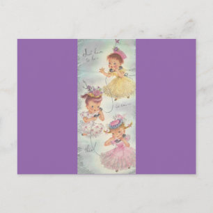 Vintage Birthday Gossip Girls Postcard