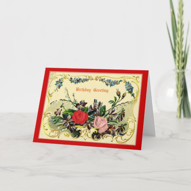 Vintage Birthday Greeting Card (Front)