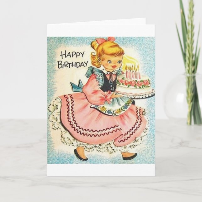 Vintage Birthday Greeting Card (Front)