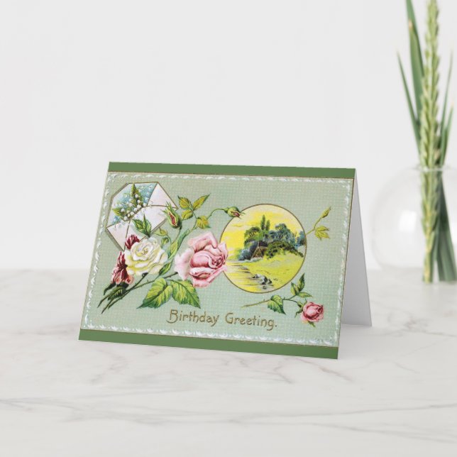 Vintage Birthday Greeting Card (Front)