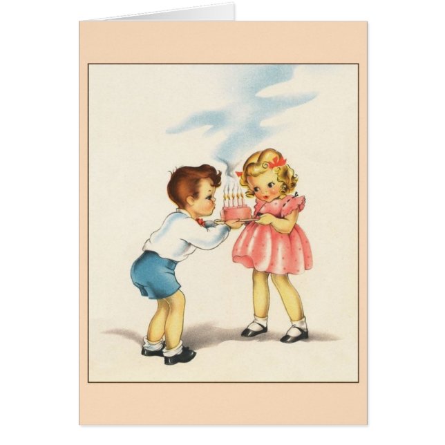 Vintage Birthday Greeting Card (Front)