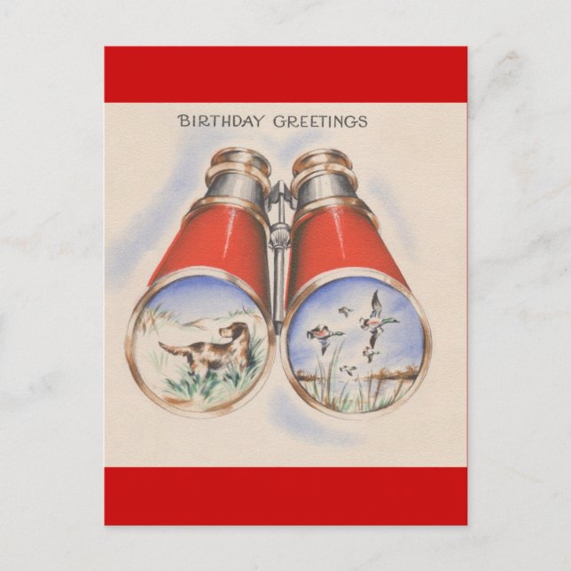 Vintage Birthday Greetings | Bird Hunter Postcard (Front)