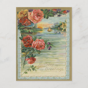 Vintage Birthday Greetings Postcard