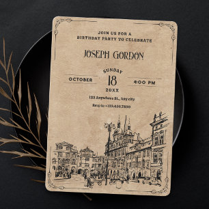 Vintage birthday invitation
