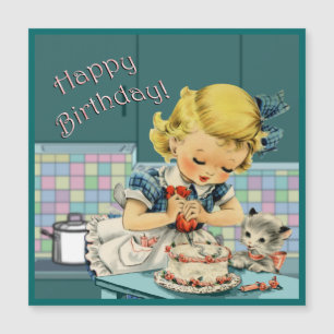 Vintage Birthday  Magnetic Card