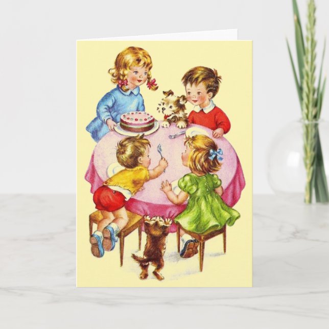 Vintage Birthday Party Birthday Greeting Card (Front)
