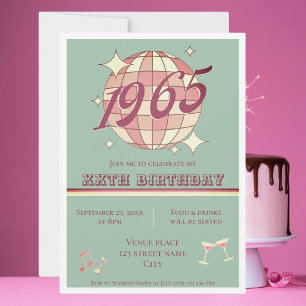Vintage  birthday party Invitation born in 1965