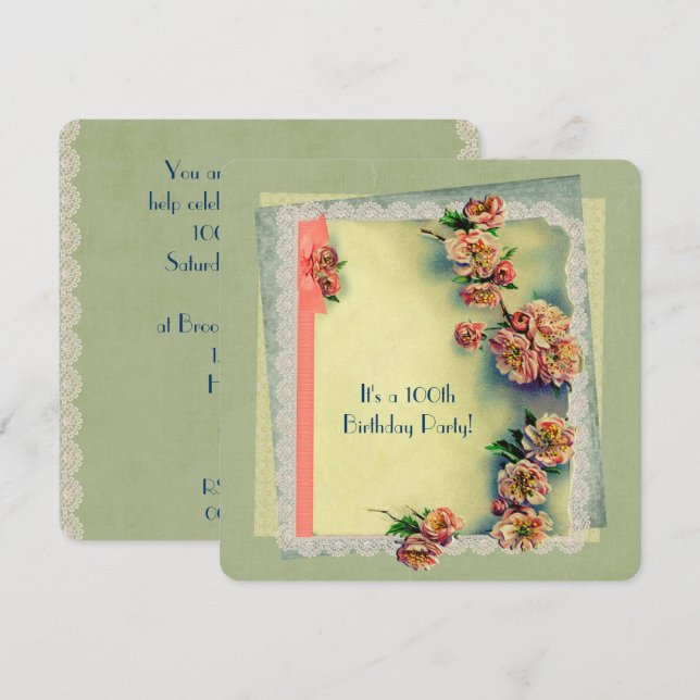 Vintage Birthday Party Invite (Front/Back)