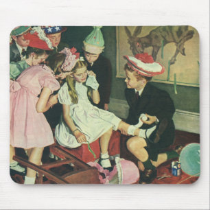 Vintage Birthday Party, Pin the Tail on the Donkey Mouse Mat