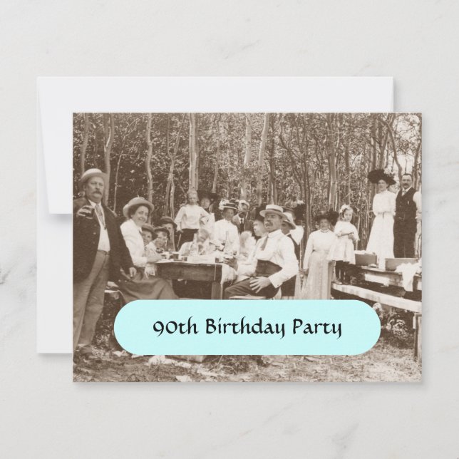 Vintage Birthday Party Sepia Outdoor Invitations (Front)
