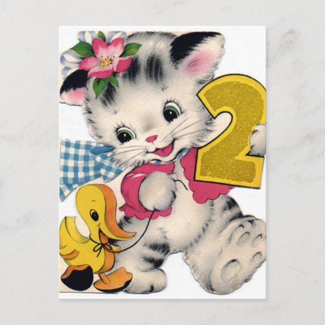 Vintage Birthday Postcard (Front)