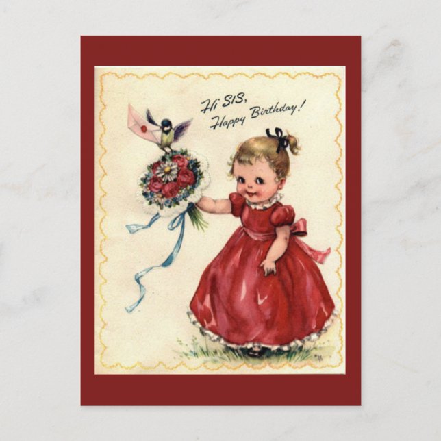 Vintage Birthday Postcard (Front)