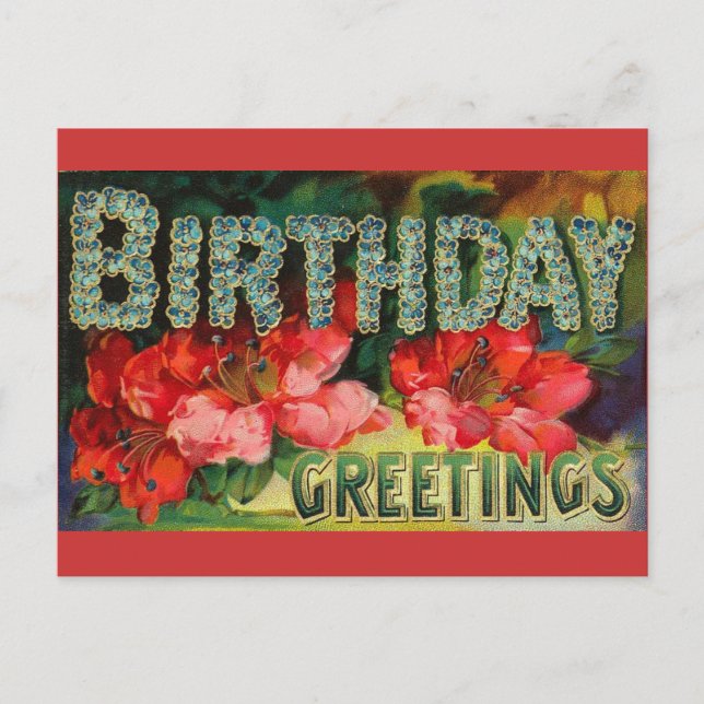 Vintage Birthday Postcard (Front)
